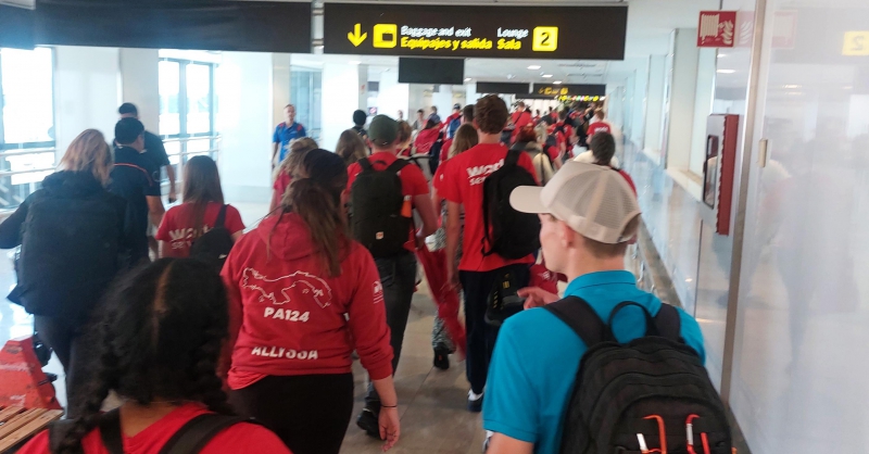 Aangekomen op vliegveld Madrid 