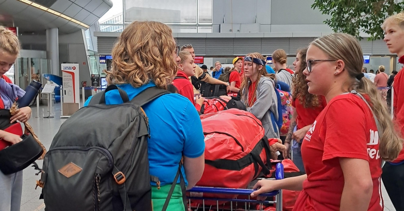 In de rij voor de douane