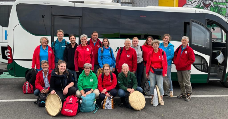 De groep na aankomst in Brussel