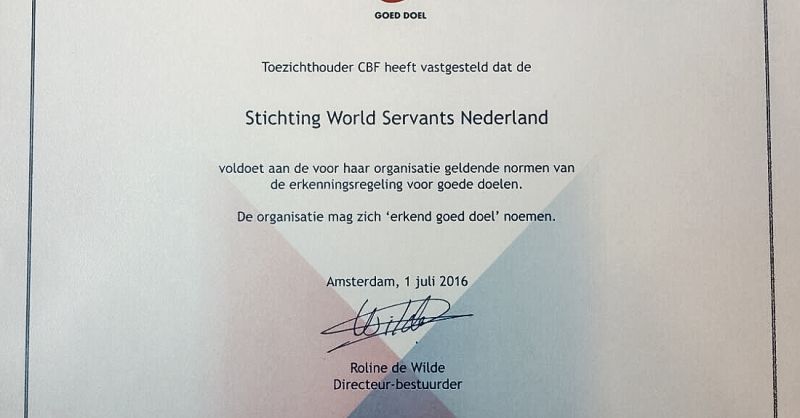 CBF-erkenning voor World Servants