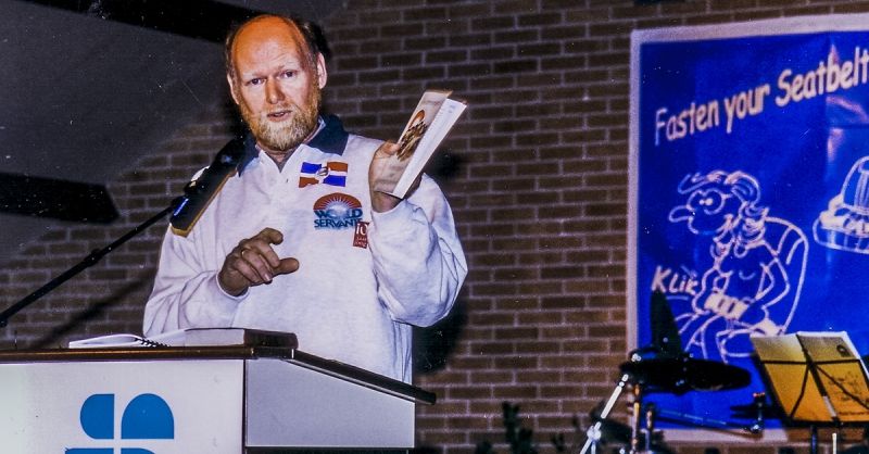 Joop van der Meer tijdens voorbereidingsweekend 1999