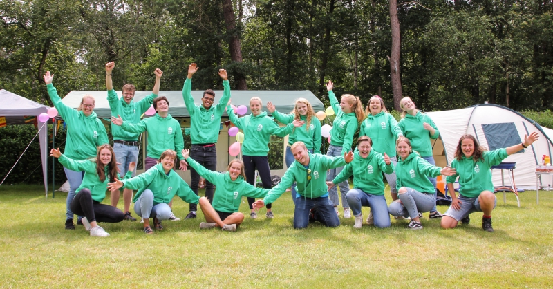 Het projectteam op de camping in Apeldoorn