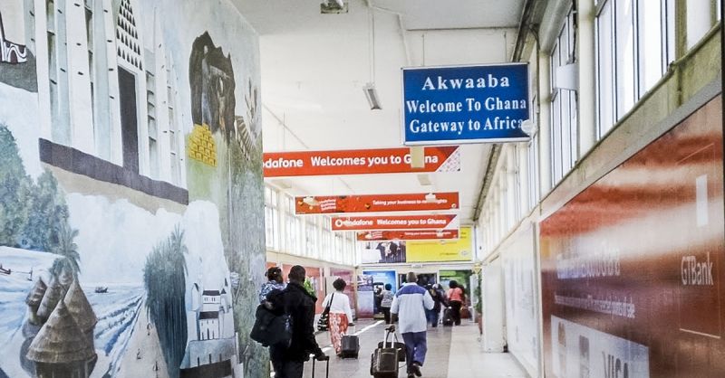 Accra Airport verwelkomt de groep (archiefbeeld)