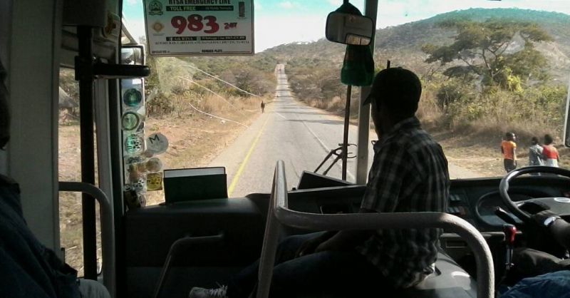 Het uitzicht vanuit de bus tijdens de busrit naar Lusaka, gisteren