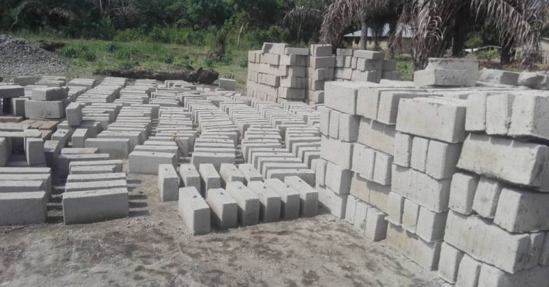 Bricks at the site for construction work 
