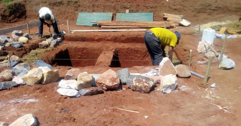 Work on the latrine in Nyamagana