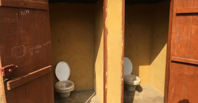 Pit latrine with even a toilet on top