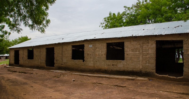 Schoolgebouw in aanbouw