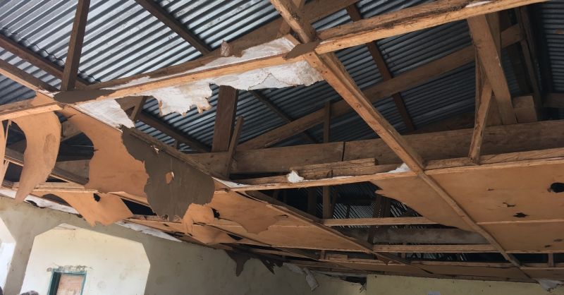 Wrecked ceiling