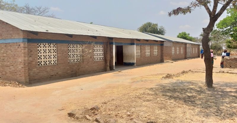 The two classrooms built by WS