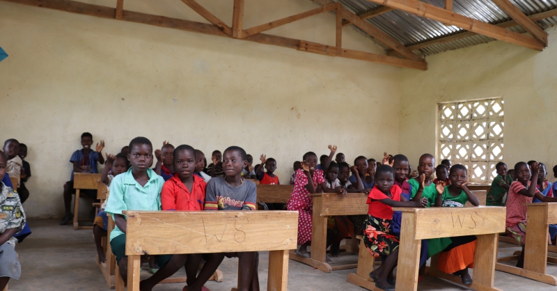 Learners in one of the classrooms built by world servants