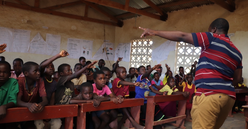 Learners in one of the classrooms built by world servants