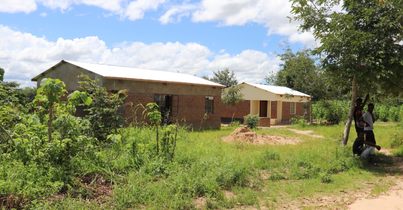 Front view of the two teachers houses