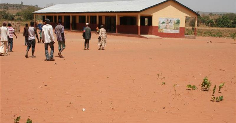 Het afgebouwde schoolgebouw