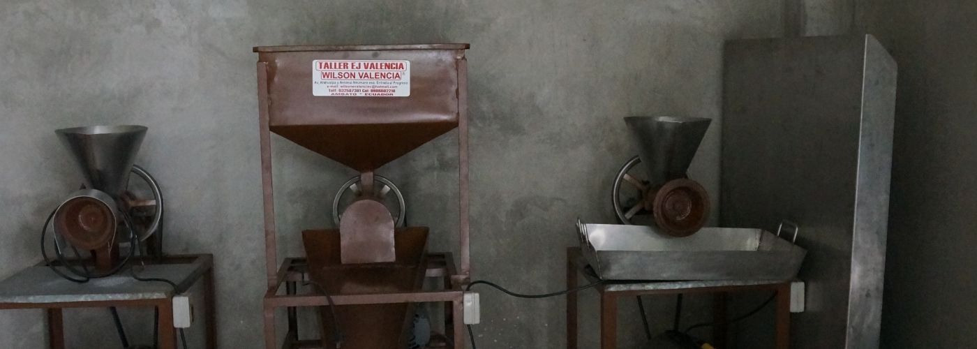 De machines voor de cacaoverwerking