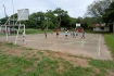 Het sportveld op het schoolterrein